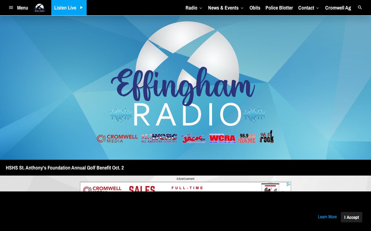 Effingham Radio Police Blotter page used as a secondary arrest-news source