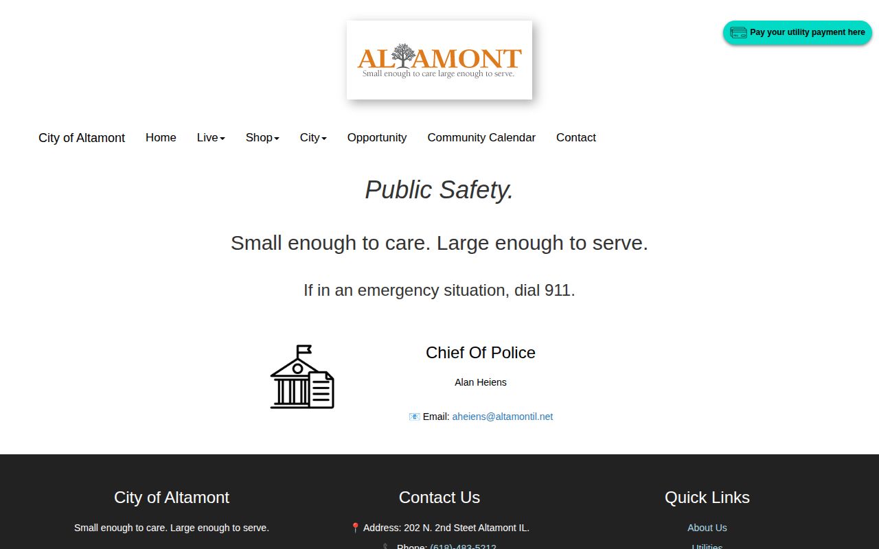 Official Altamont public safety webpage with police contact information