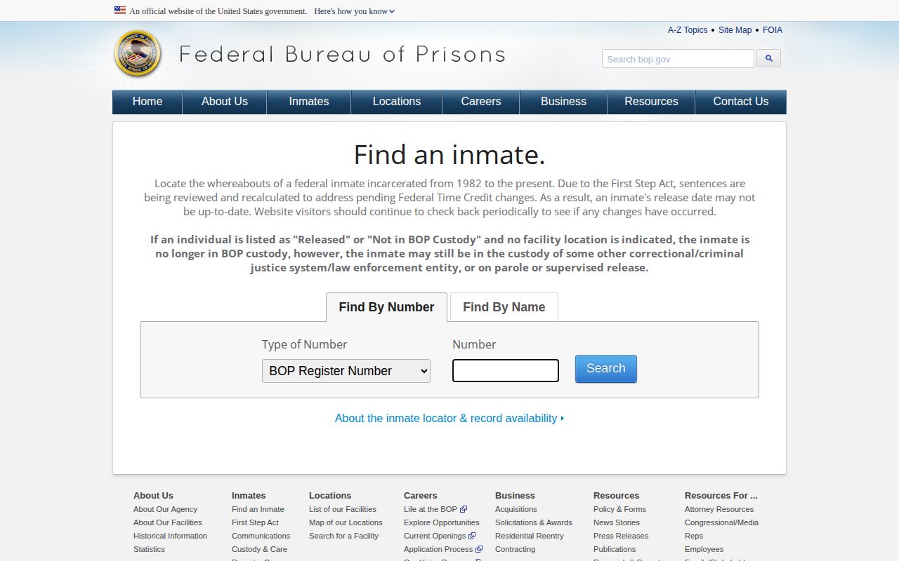 Federal custody locator after an Effingham County arrest